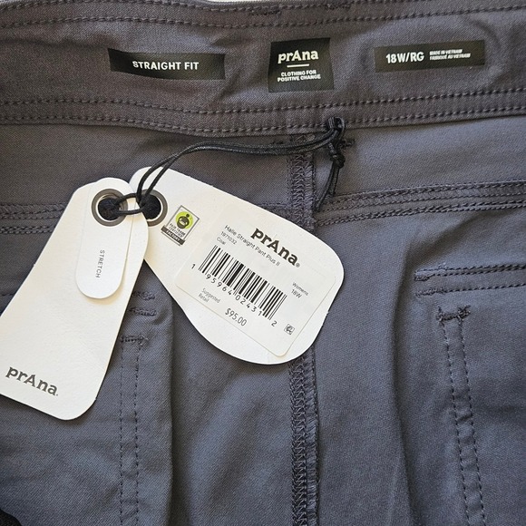 prAna Halle Straight Pant Plus II Coal Gray 18W/RG 1971032 Hiking Outdoor New - Picture 6 of 7